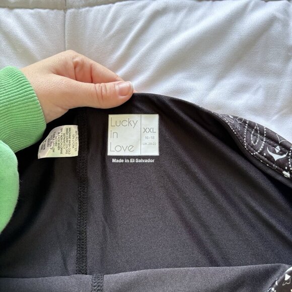 Lucky In Love Tennis Golf Skort Skirt Black Stretch Womens Size XXL Paisley - Picture 6 of 8